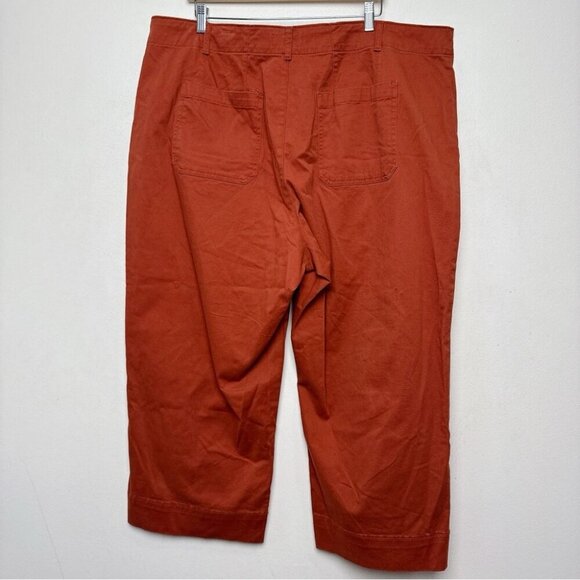 Bagatelle Womens 3X Rust Orange Twill Patch Pocket Cropped Pants - Picture 13 of 13